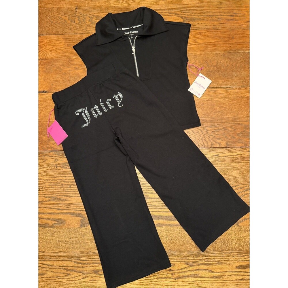 JUICY COUTURE 2 Pc Jogging Track Set Small Top & Logo Pants Lounge Set BNWT +🎁